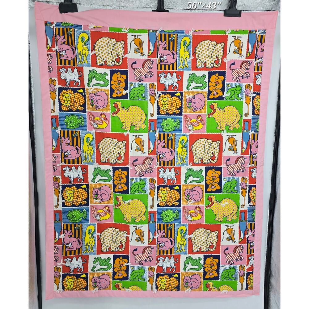 Vintage Retro Storybook Animal Quilt | Whimsical Folk‎ Nursery